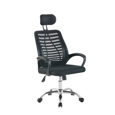 Mājas datorkrēsls Livo Plus ar galvas balstu, melns