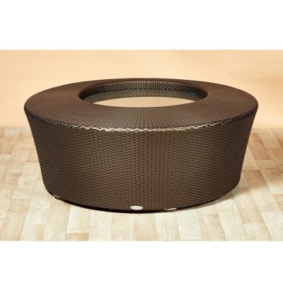 apaļš 120cm kafijas galds terasei Dedon panama. bronzas krāsa.