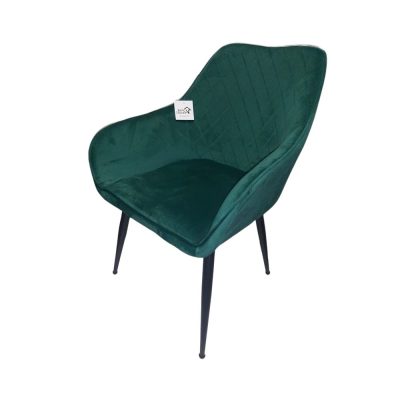 Stilīgs ēdamgalda samta krēsls ar ērtu sēdvietu un modernu dizainu, zaļš