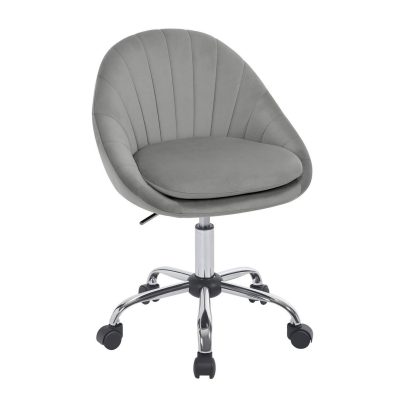 mājas datora krēsls, pelēks samta, regulējams augstums