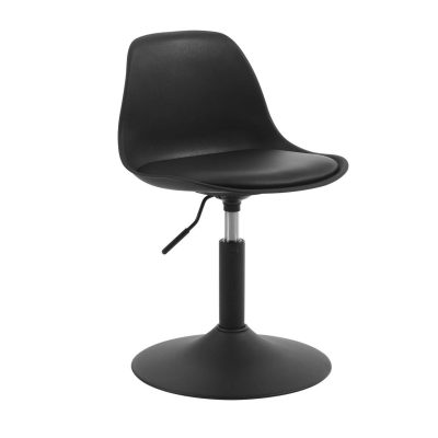 Ergonomisks melns grozāms krēsls ar regulējamu augstumu un muguras atbalstu