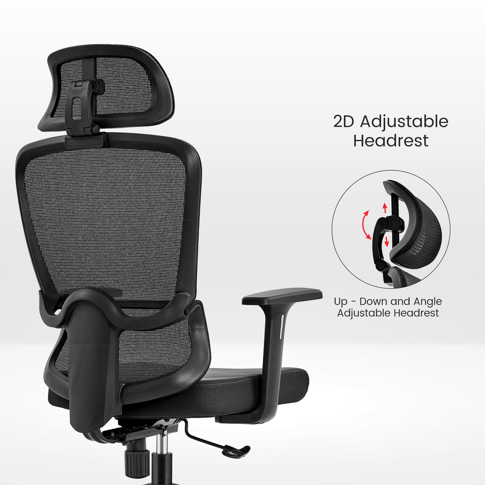 Stratos ergonomisks biroja krēsls ar augstu atzveltni un regulējamu galvas balstu - Image 4