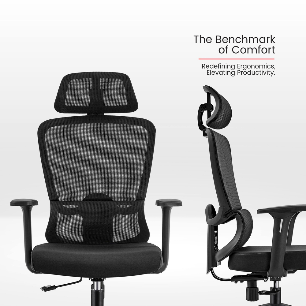 Stratos ergonomisks biroja krēsls ar augstu atzveltni un regulējamu galvas balstu - Image 2